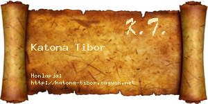 Katona Tibor névjegykártya